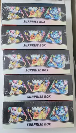 Pokemon Scarlet & Violet Prismatic Evolutions Sealed Surprise Box Lot Of (5) NEW - Image 5
