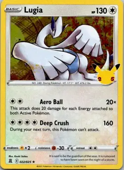Lugia 022/025 Rare Celebrations Pokemon Holo Near Mint - Image 1