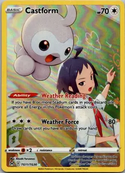 Castform TG11/TG30 Holo Lost Origin Trainer Gallery Pokemon NM - Image 1