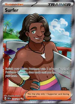 Surfer 235/191 Ultra Rare Surging Sparks Pokemon Holo Near Mint - Image 1