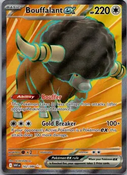 Bouffalant ex 162/086 Holo Ultra Rare White Flare Pokemon Near Mint - Image 1