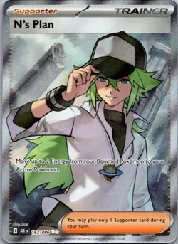 N's Plan 163/086 Holo Ultra Rare Black Bolt Pokemon Near Mint - Image 1