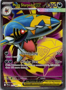 Mega Sharpedo ex 113/094 Ultra Rare Phantasmal Flames Pokemon Holo Near Mint - Image 1