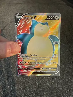 SNORLAX V 2020 POKEMON SWORD & SHIELD HOLO RARE V 197/202 Q1305 - Image 1