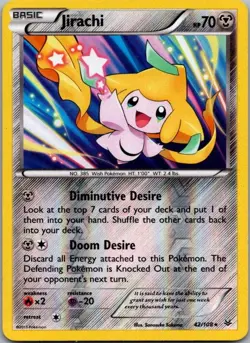 Jirachi 42/108 Rare Roaring Skies Pokemon Reverse Holo Lightly Played - Image 1