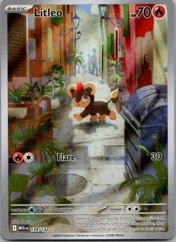 Litleo 139/132 Illustration Rare Mega Evolution Pokemon Holo Near Mint - Image 1