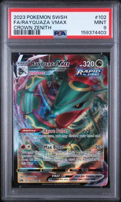 Rayquaza Vmax 102/159 Sword Shield Crown Zenith Pokemon PSA 9 - Image 1
