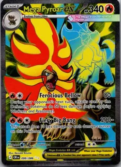 Mega Pyroar ex 099/086 Ultra Rare Chaos Rising Pokemon Holo Near Mint - Image 1