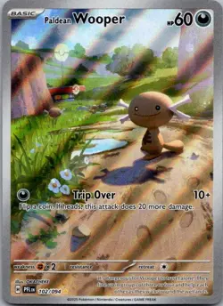 Paldean Wooper 102/094 Illustration Rare Phantasmal Flames Pokemon Holo NM - Image 1