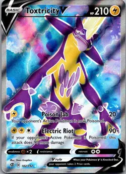 Toxtricity V 182/192 Ultra Rare Rebel Clash Pokemon Holo Near Mint - Image 1