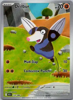 Drilbur 124/086 Holo Illustration Rare Black Bolt Pokemon Near Mint - Image 1