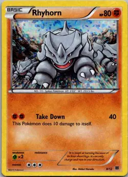 Rhyhorn 008/012 Holo Promo McDonald's Promos 2015 Pokemon Near Mint - Image 1