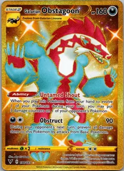 Galarian Obstagoon 198/185 Secret Rare Vivid Voltage Pokemon Holo Near Mint - Image 1