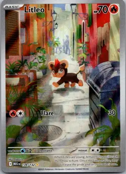 Litleo 139/132 Illustration Rare Mega Evolution Pokemon Holo Near Mint - Image 1