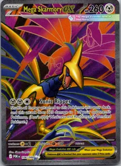 Mega Skarmory ex 106/088 Ultra Rare Perfect Order Pokemon Holo Near Mint - Image 1