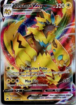 Zeraora VMAX 054/159 Holo VMAX Rare Crown Zenith Pokemon Near Mint - Image 1