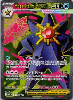 Mega Starmie ex 102/088 Ultra Rare Perfect Order Pokemon Holo Near Mint - Image 1