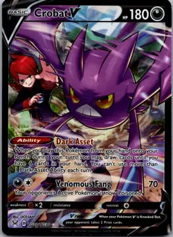 Crobat V TG20/TG30 Holo V Rare Lost Origin Trainer Gallery Pokemon Holo NM - Image 1