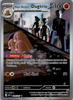 Team Rocket's Dugtrio 239/217 Illustration Rare Ascended Heroes Pokemon Holo NM - Image 1