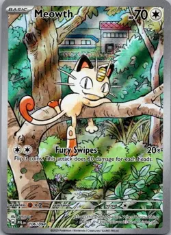 Meowth 106/094 Illustration Rare Phantasmal Flames Pokemon Holo Near Mint - Image 1