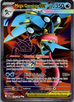 Mega Greninja ex 100/086 Ultra Rare Chaos Rising Pokemon Holo Near Mint - Image 1