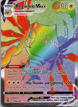 Regieleki VMAX 198/195 Rainbow Rare Silver Tempest Pokemon Holo Near Mint - Image 1