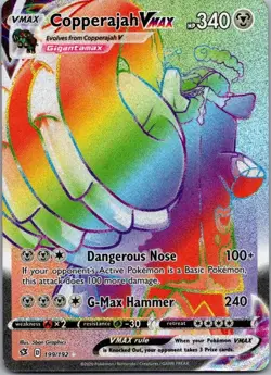 Copperajah VMAX 199/192 Rainbow Rare Rebel Clash Pokemon Holo Near Mint - Image 1