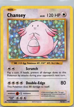 Pokemon TCG Chansey 70/108 Evolutions Holo LP - Image 1