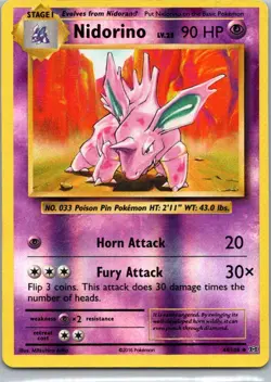Pokemon TCG Nidorino 44/108 Evolutions Rev Holo NM - Image 1