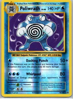 Pokemon TCG Poliwrath 25/108 Evolutions Rev Holo LP - Image 1
