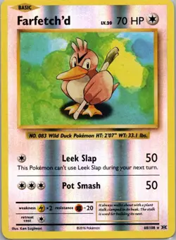Pokemon TCG Farfetchd 68/108 Evolutions Rev Holo NM - Image 1