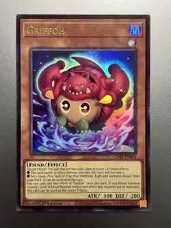 Yugioh - Griffoh Ultra Rare CORI-EN004, Near Mint, 1st Edition, Pack Fresh - Image 1