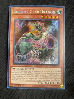Yu-Gi-Oh! TCG Ancient Gear Dragon BLTR NM 1st Edition Secret Rare - Image 1