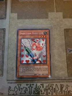 YUGIOH INJECTION FAIRY LILY LOD-100 SECRET UNLIMITED ED LP 1996 - Image 1