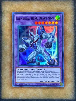 Yugioh Elemental HERO Brave Neos SAST-EN035 Super Rare 1st Ed NM - Image 1