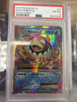 Pokemon XY TCG M Slowbro EX 27/108 Evolutions Holo PSA 8 Card - Image 1