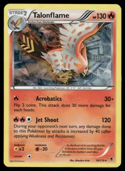 Pokemon Cards Talonflame 10/119 Phantom Forces Rare LP - Image 1
