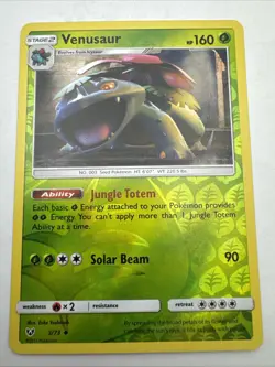 Venusaur 3/73 Shining Legends Reverse Holo Pokemon card - Image 1