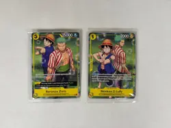 Set of Op10-111 & Op10-113 Luffy and Zoro Learn Together Promo Cards Sealed ENG - Image 1