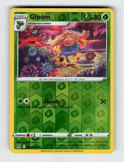 Gloom 002/196 Reverse Holo Uncommon Lost Origin Pokemon 2022 Lightly Played - Image 1