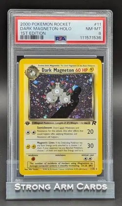 2000 Pokemon Rocket Dark Magneton Holo 1st Edition 11/82 PSA 8 - Image 1