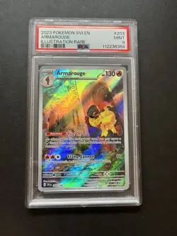 2023 Pokemon Scarlet & Violet Armarouge Illustration Rare 203/198 PSA 9 Mint - Image 1
