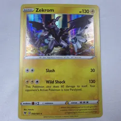 Pokemon TCG Zekrom 60/185 Vivid Voltage Holo Rare LP - Image 1