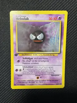 1st Edition Gastly (Nebulak) 50/102 - NM Near Mint German Base Set Pokemon Card - Image 1
