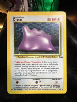 Pokemon TCG Ditto Fossil 3/62 Holo 1999-2000 Wizards Base Set Copyright Holo... - Image 1