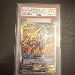 Zapdos Moltres Articuno GX Stained Glass Bird HF ETB Promo Pokemon 2019 PSA 10!！ - Image 1
