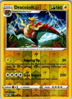 Dracozolt 065/189 Rare Darkness Ablaze Pokemon Reverse Holo Near Mint - Image 1