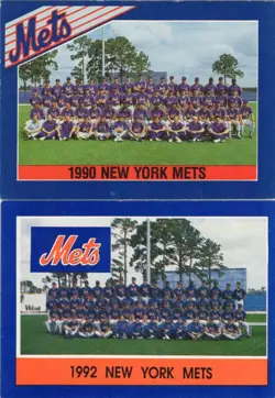 Mets Team Picture Cards Lot of 2 Kahn's Franks 1990 1992 - Image 1
