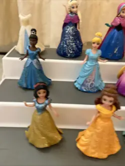 DISNEY Princess Magic Clip On Dress Figures Rapunzel Ariel Anna Elsa snap LOT - Image 2