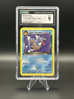 CGC 9 Mint 1st Edition Dark Gyarados Team Rocket 25/82 Pokemon Card Non Holo - Image 1